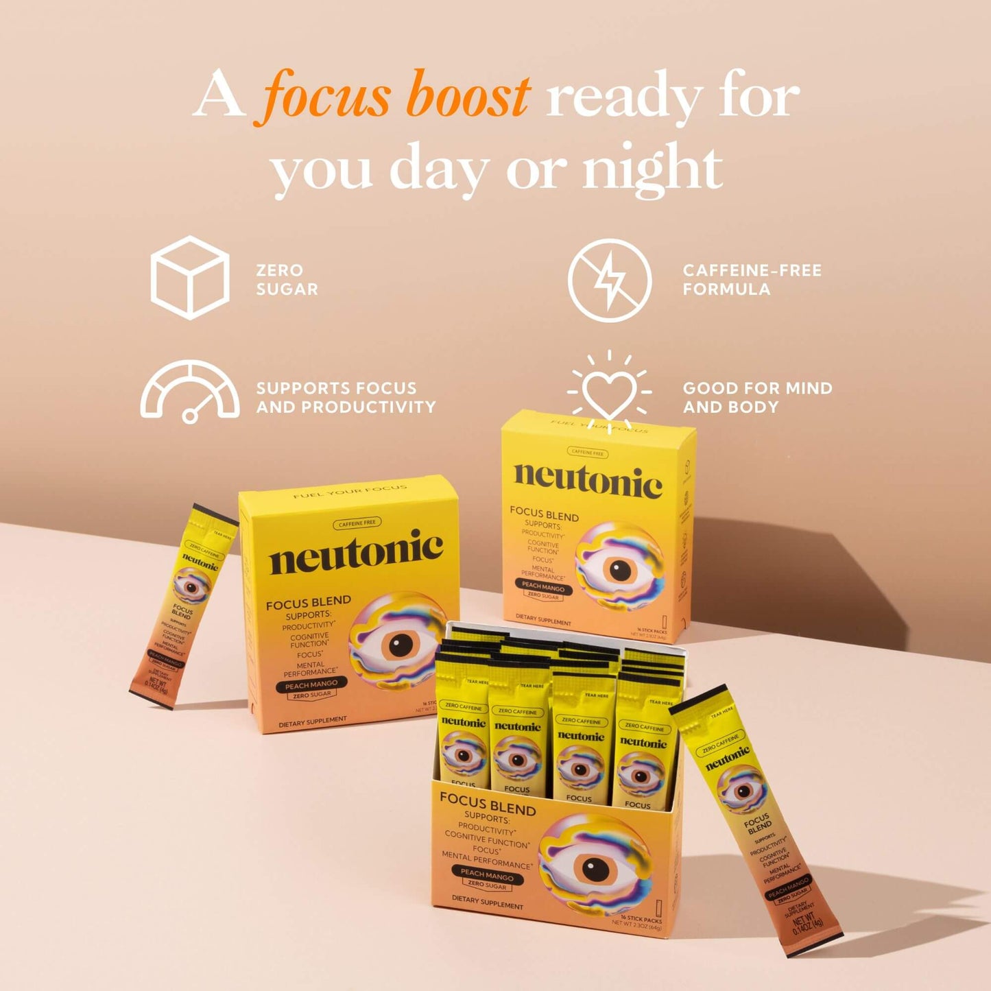 Neutonic - Focus Blend Powder - Peach Mango